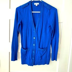 Calvin Klein XS v neck grandpa cardigan mid weight vibrant blue